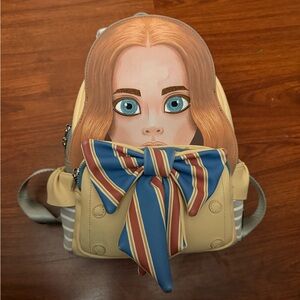 Meghan LA Beige Backpack with Playful Cartoon Design